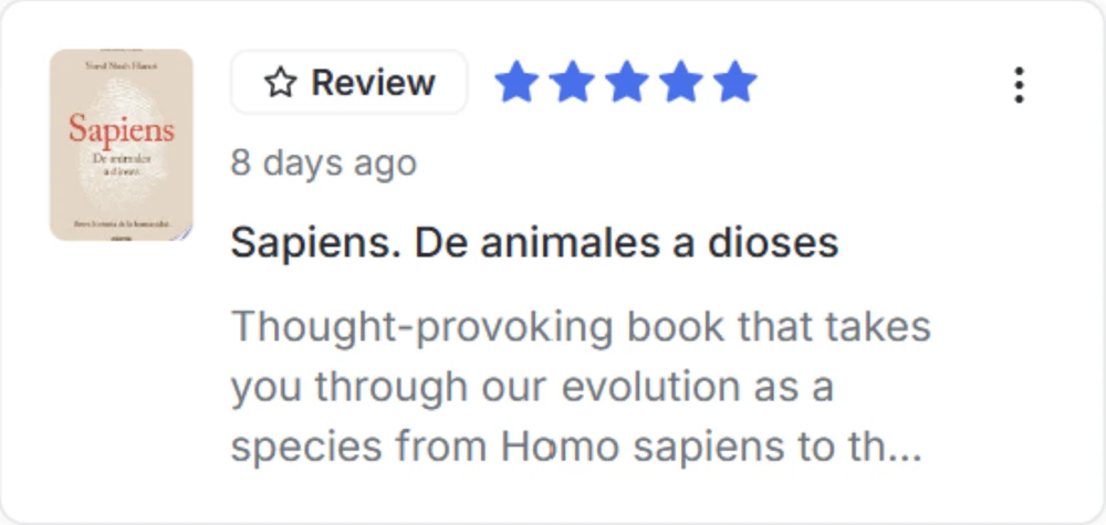 A five star book review saved in Margin